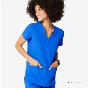 Figs Casma Scrub Top Royal Blue